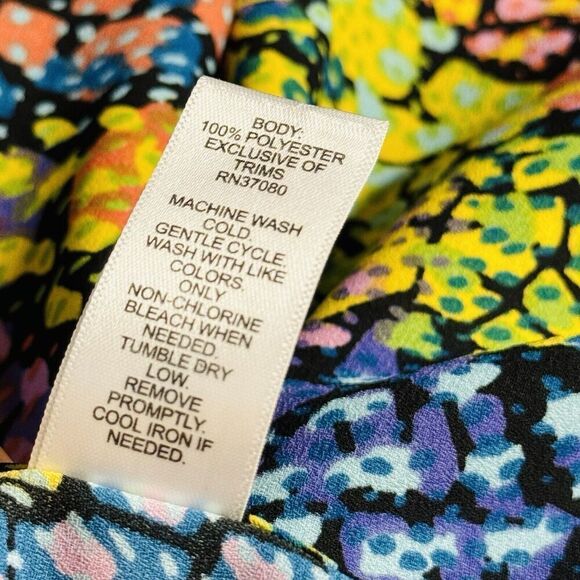 It’s Women's Plus 2XL Multicolor Blouse Ballon Sleeves Abstract Colorful Scoop - Picture 13 of 14